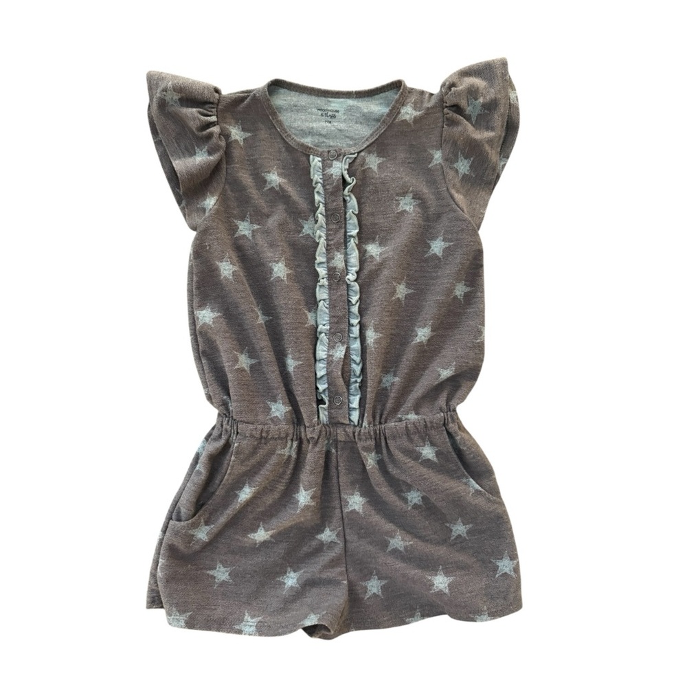 Woodmouse & Thistle Star Print Ruffle Romper 7/8